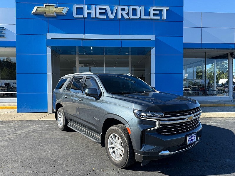 2021 Chevrolet Tahoe LT in Shadow Gray Metallic — front three-quarter view