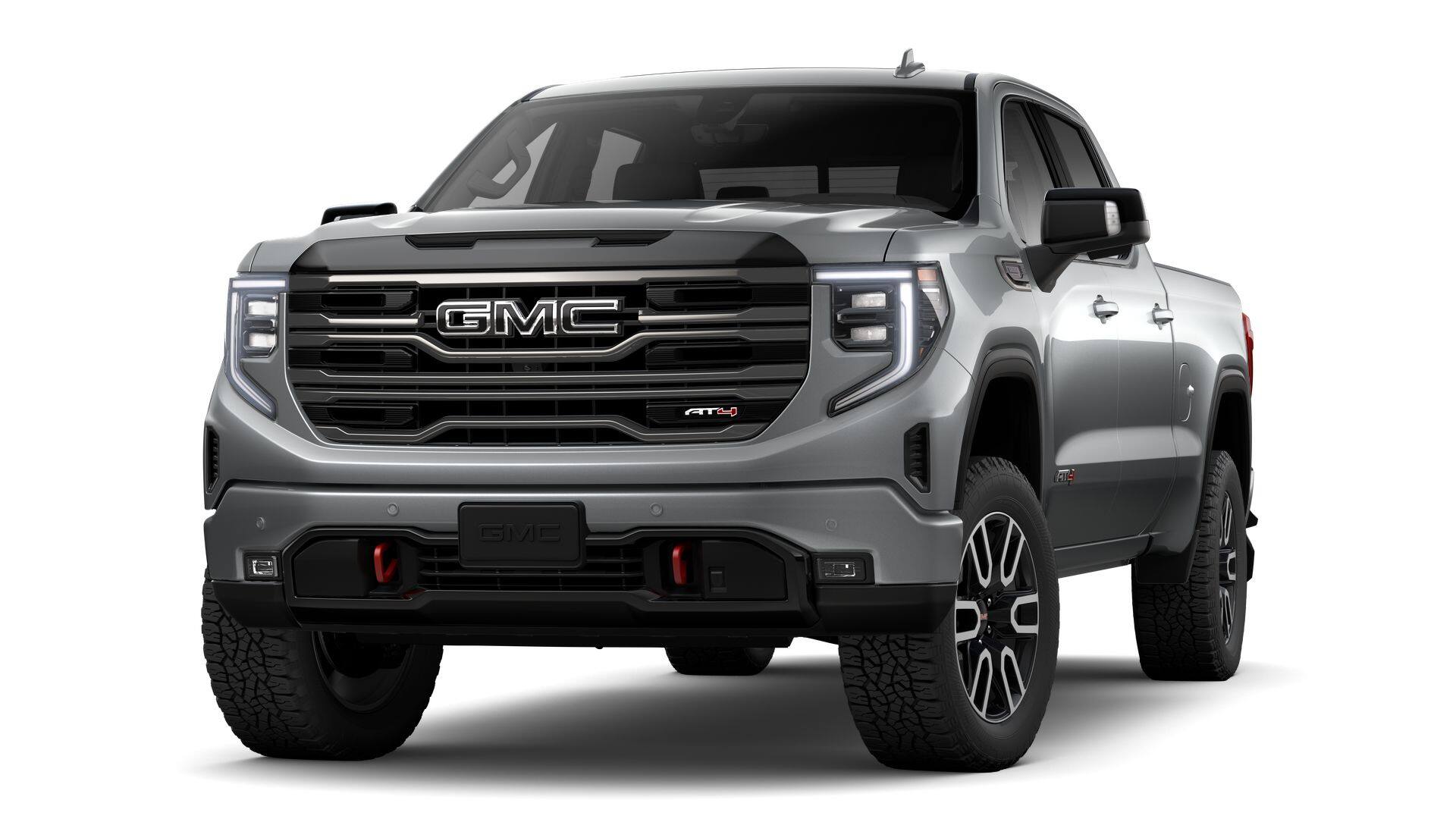 2026 GMC Sierra 1500 AT4 in Sterling Metallic — front three-quarter view